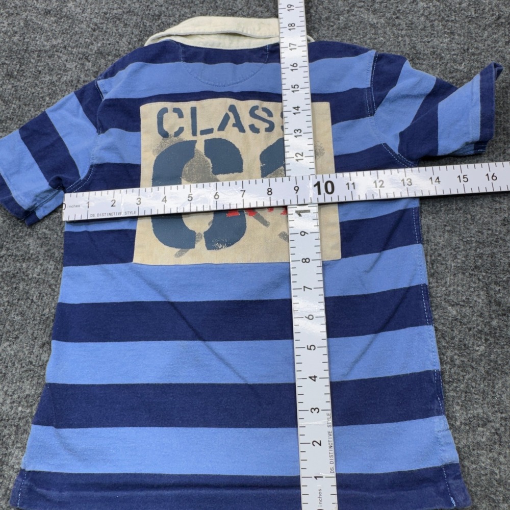 Polo Ralph Lauren Rugby Shirt Boys 6 Blue Striped RL Guide Logo Preppy Class C1 - Picture 10 of 11